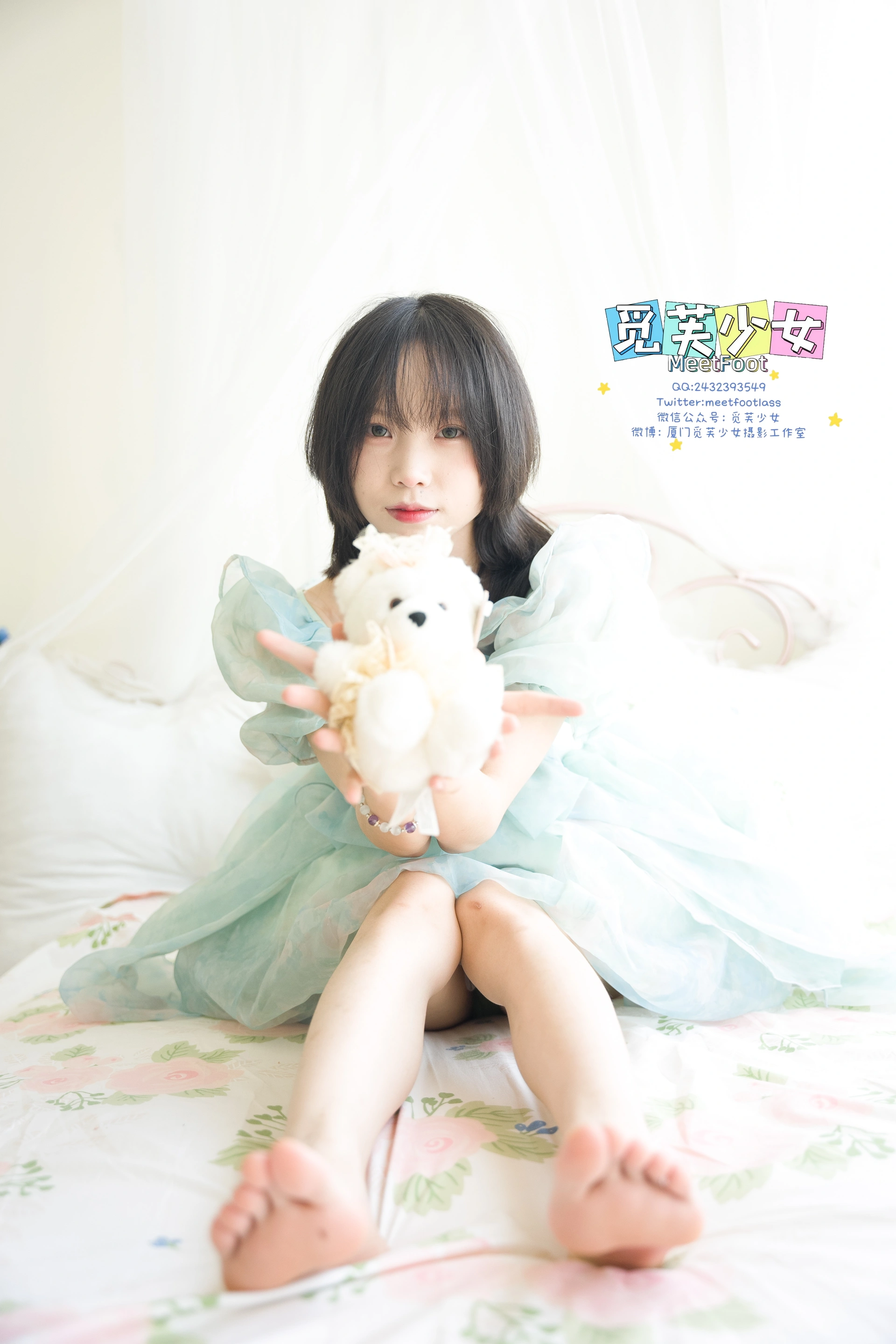 觅芙少女 NO.033 小婉-一袭蓝色纱裙构筑今晚浪漫的梦境 1