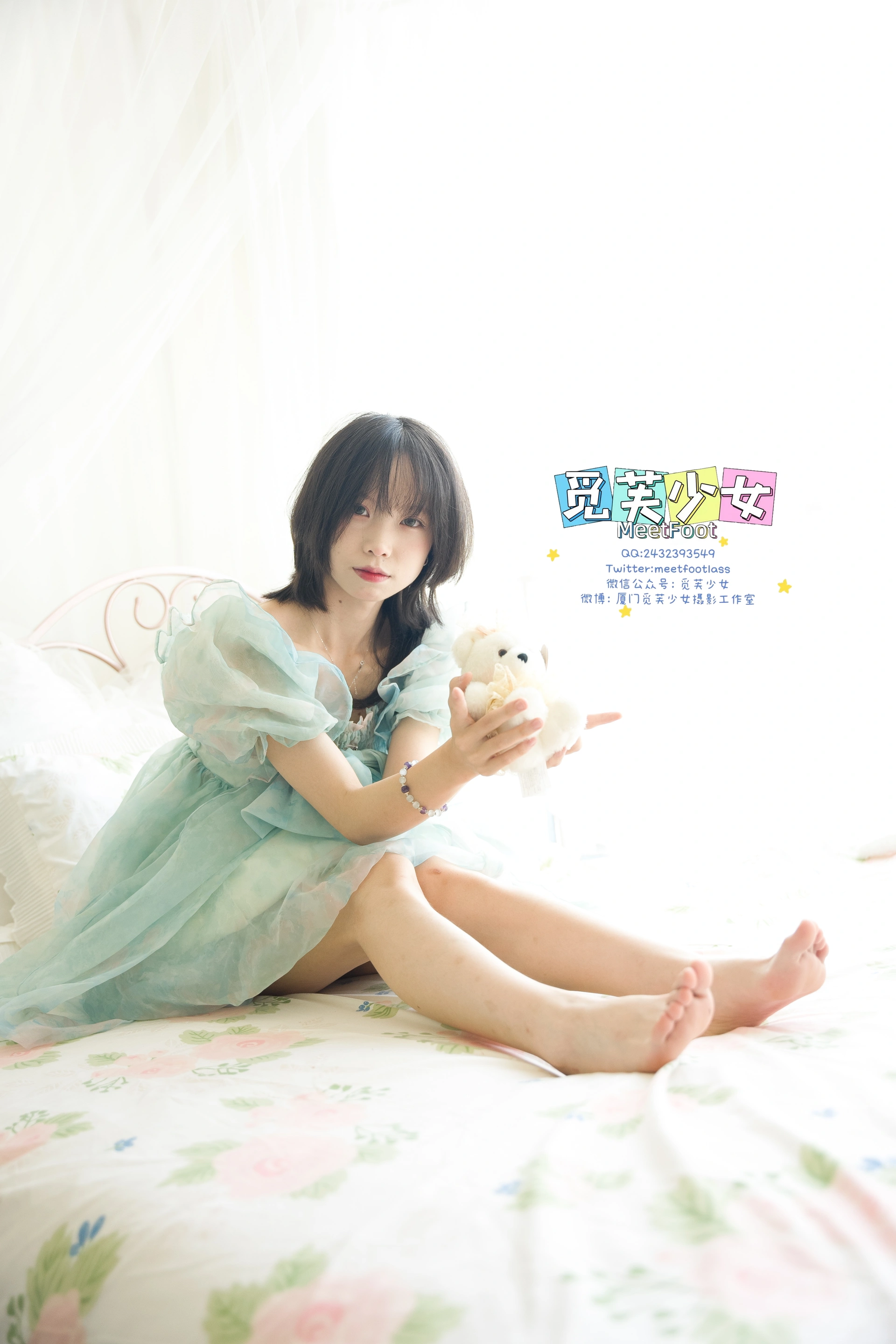 觅芙少女 NO.033 小婉-一袭蓝色纱裙构筑今晚浪漫的梦境 2